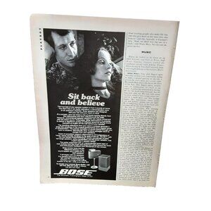 1974 Bose 901 501 Speakers Sit Back And Believe Print Ad vintage 70s